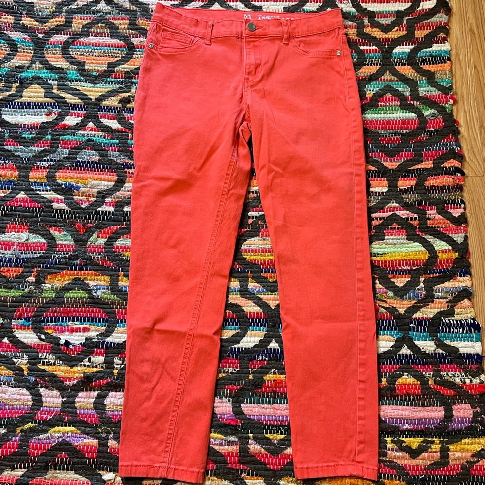 NY&C jeans ankle legging Sz 8 lower waist orange